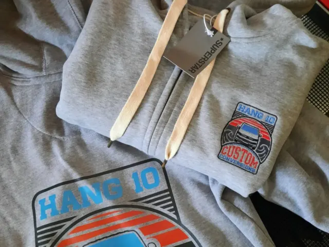 Hang 10 Embroidered organic hoodies