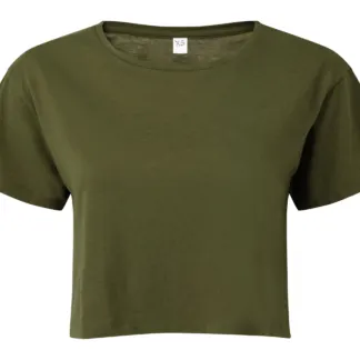 cropped tridri womens tshirt olive